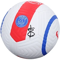 Bradley Barcola Paris Saint-Germain Autographed White Soccer Ball