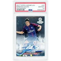 Edinson Cavani Paris Saint-Germain Autographed 2017-18 Topps Chrome UEFA #85 PSA Authenticated 10 Card