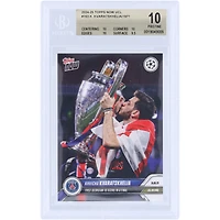 Khvicha Kvaratskhelia Paris Saint-Germain 2024-25 Topps Now UCL First Georgian to Score in a Final #163 BGS Authenticated 10 Card - 10,10,10,9.5 Subgrades
