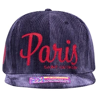 Men's Fan Ink  Black Paris Saint-Germain Open Corduroy Adjustable Hat