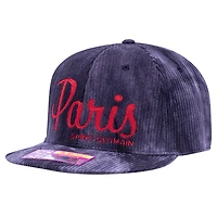 Men's Fan Ink  Black Paris Saint-Germain Open Corduroy Adjustable Hat