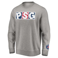 Sweat-shirt en polaire Fanatics gris chiné Paris Saint-Germain pour hommes