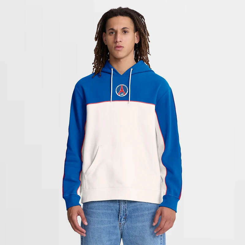 Men's Fanatics Royal/White Paris Saint-Germain Retro Overhead Tri-Blend Hoodie