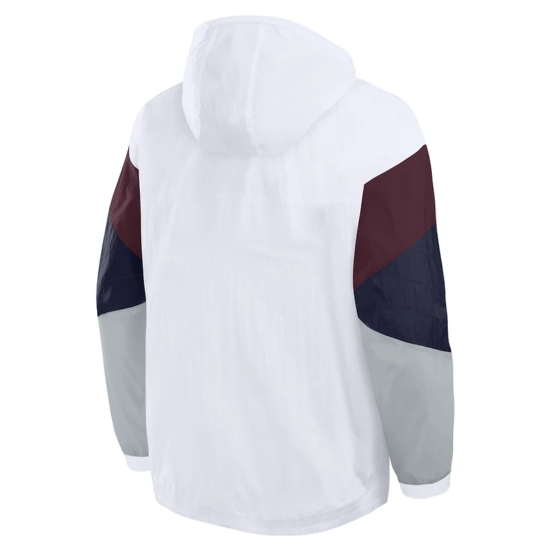 Men's Fanatics White Paris Saint-Germain Hooded Quarter-Zip Track Jacket