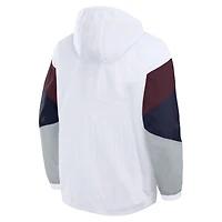 Men's Fanatics White Paris Saint-Germain Hooded Quarter-Zip Track Jacket