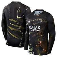 Men's Jordan Brand Black Paris Saint-Germain 2025/26 Fifth Stadium Replica Long Sleeve Jersey