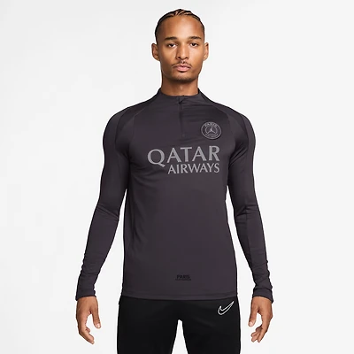 Men's Nike  Anthracite Paris Saint-Germain Strike Drill Quarter-Zip Long Sleeve Dri-FIT Top