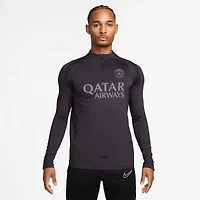 Men's Nike  Anthracite Paris Saint-Germain Strike Drill Quarter-Zip Long Sleeve Dri-FIT Top