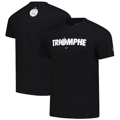 T-shirt Nike noir pour homme Paris Saint-Germain 2025 Champions d'Europe Triomphe