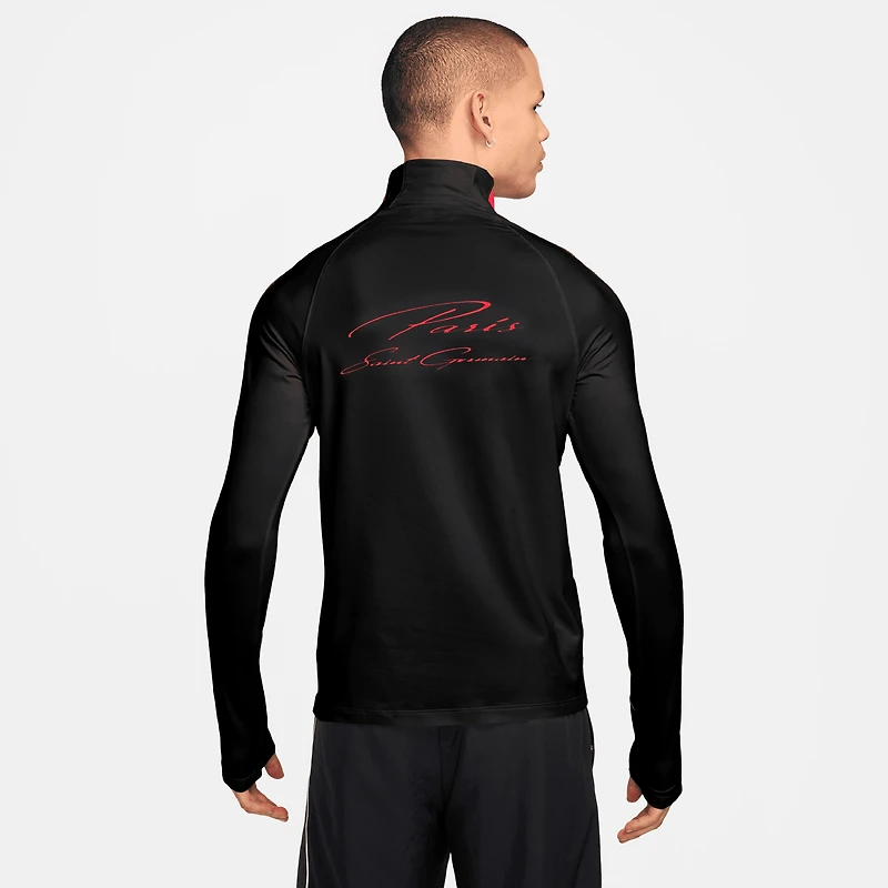 Men's Nike  Black Paris Saint-Germain 2026/27 Dri-FIT Quarter-Zip Long Sleeve Drill Top