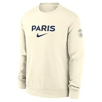 Men's Nike Cream Paris Saint-Germain Club Pullover Sweatshirt