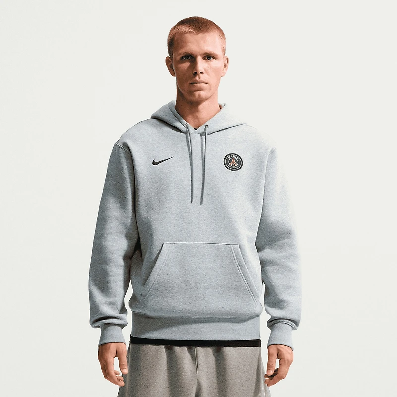 Men's Nike Gray Paris Saint-Germain Club Crest Fleece Hoodie