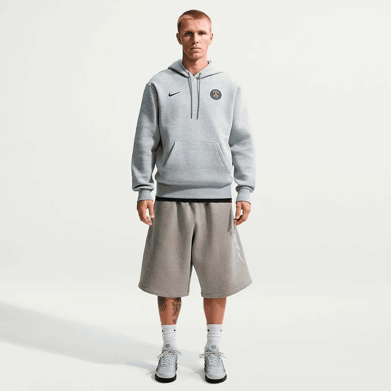 Sweat à capuche polaire gris Nike pour homme avec écusson du Paris Saint-Germain