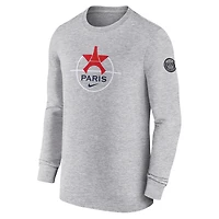 T-shirt à manches longues Nike Paris Saint-Germain Knockout pour homme gris chiné