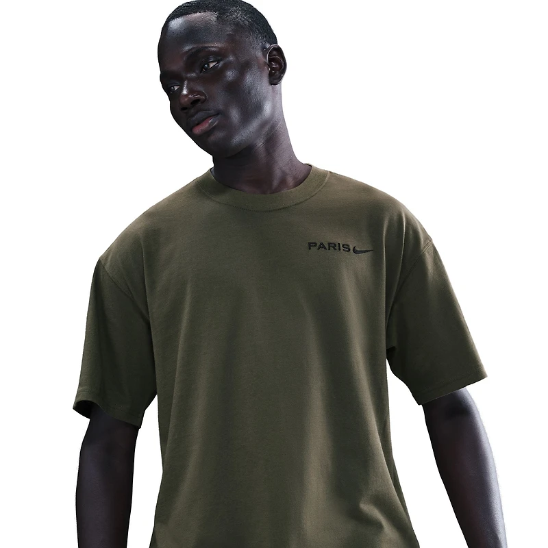 Men's Nike Khaki Paris Saint-Germain Peak Wordmark T-Shirt