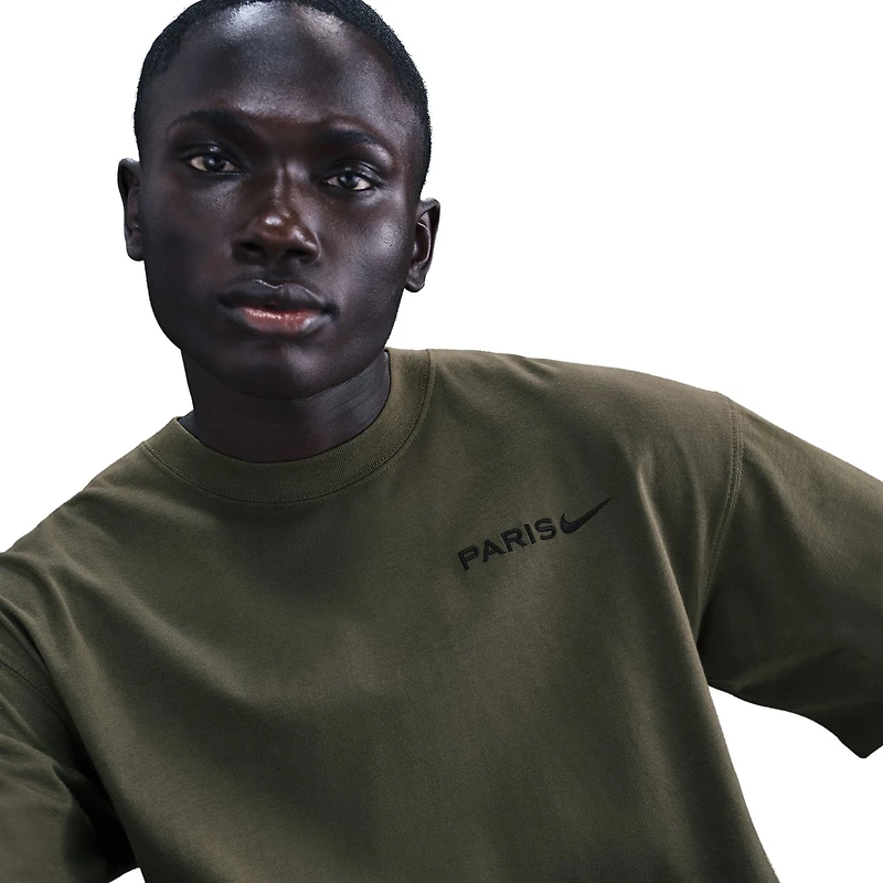 Men's Nike Khaki Paris Saint-Germain Peak Wordmark T-Shirt