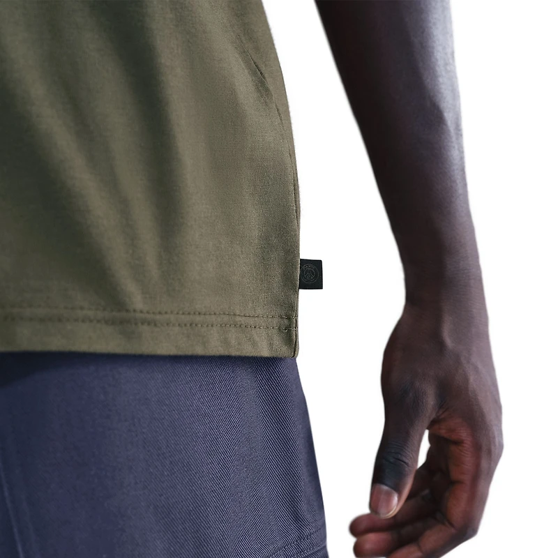 Men's Nike Khaki Paris Saint-Germain Peak Wordmark T-Shirt