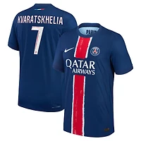 Men's Nike Khvicha Kvaratskhelia Navy Paris Saint-Germain 2024/25 Home Authentic Player Jersey