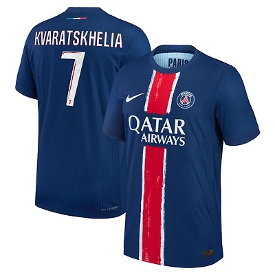 Men's Nike Khvicha Kvaratskhelia Navy Paris Saint-Germain 2024/25 Home Authentic Player Jersey