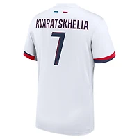 Men's Nike Khvicha Kvaratskhelia White Paris Saint-Germain 2024/25 Away Replica Player Jersey