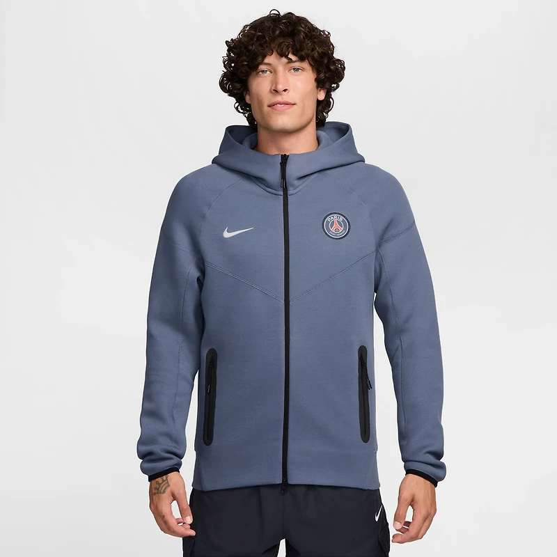 Men's Nike Light Blue Paris Saint-Germain Tech Fleece Full-Zip Hoodie