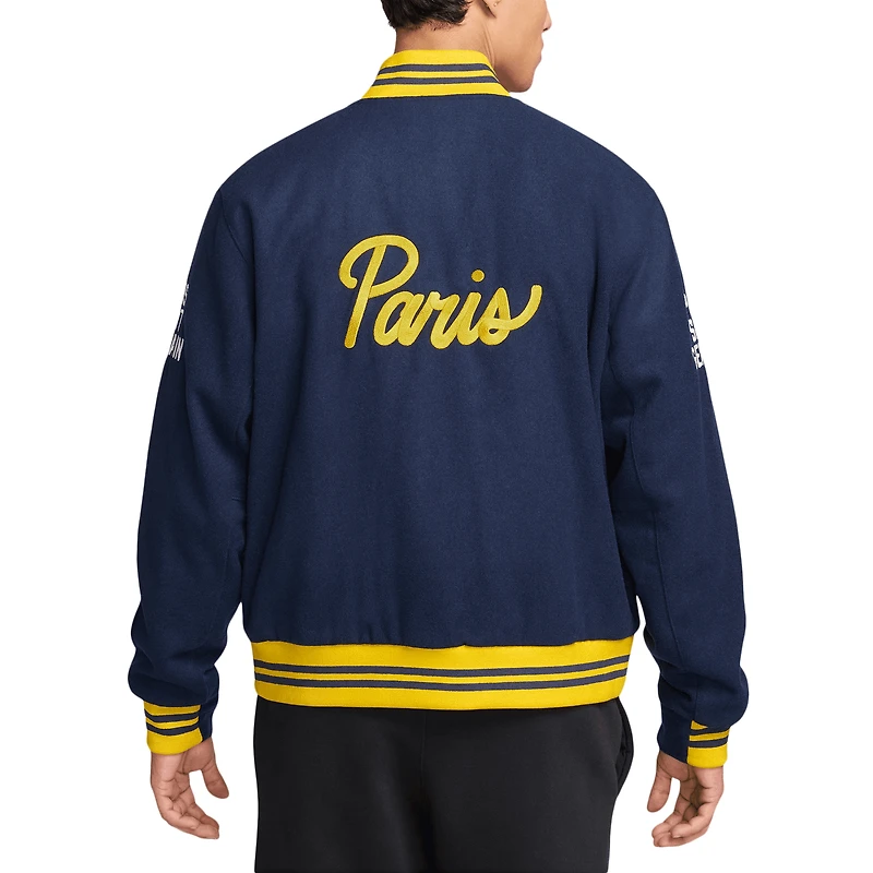 Veste Nike bleu marine Paris Saint-Germain à boutons-pression pour homme