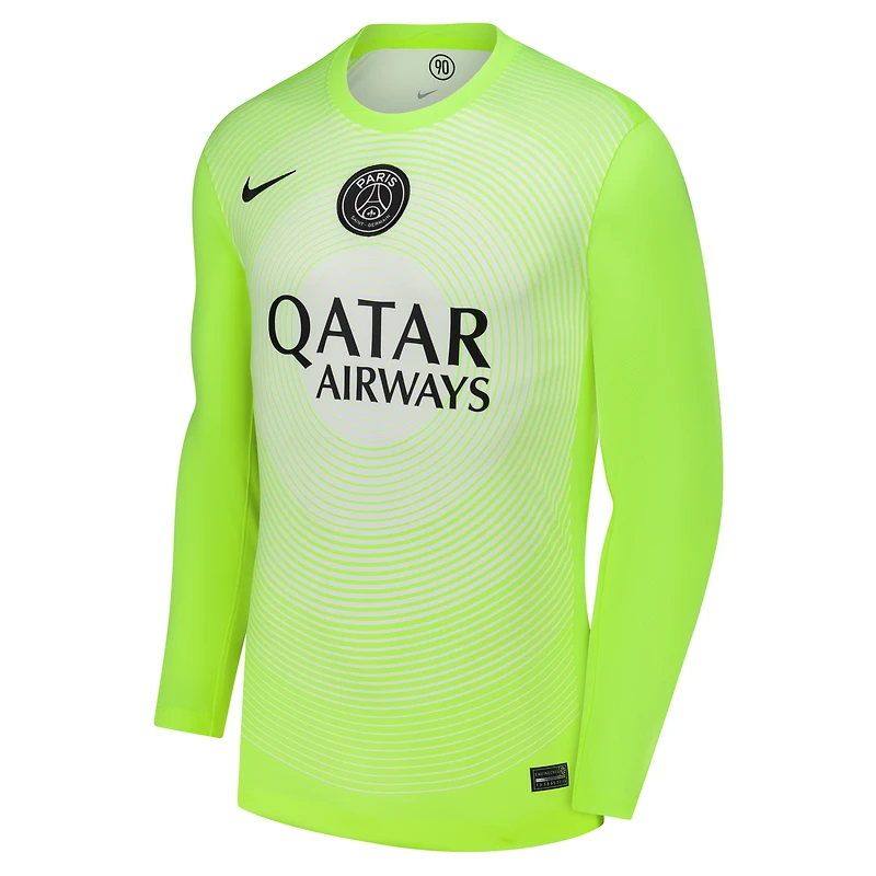Men's Nike Neon Green Paris Saint-Germain 2025/26 Third Goalkeeper Replica Long Sleeve Jersey