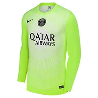 Men's Nike Neon Green Paris Saint-Germain 2025/26 Third Goalkeeper Replica Long Sleeve Jersey