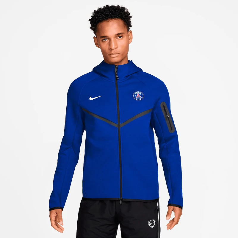Men's Nike Royal Paris Saint-Germain Tech Fleece Windrunner Raglan Full-Zip Hoodie