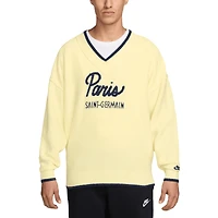 Pull en tricot à col V Nike Tan Paris Saint-Germain pour homme