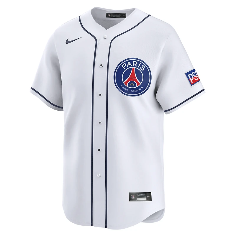Maillot Nike blanc Paris Saint-Germain 2025 Soccer x MLB Limited pour homme