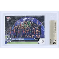 Carte authentifiée BGS 9.5 du Paris Saint-Germain 2024-25 Topps Now 2025, vainqueur de la Ligue des champions de l'UEFA, n° 159