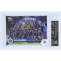 Paris Saint-Germain 2024-25 Topps Now UCL 2025 UEFA Champions League Winners Black Label #159 BGS Authenticated 10 Card - 10,10,10,10 Subgrades