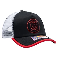 Casquette réglable unisexe noire Paris Saint-Germain Strike One8th Trucker