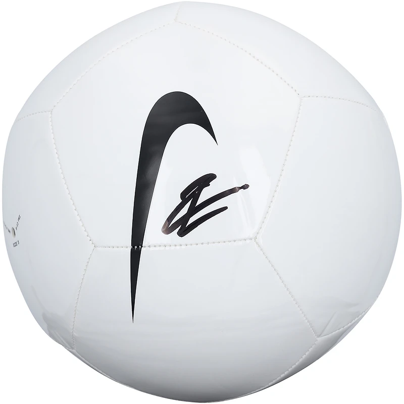 Warren Zaïre-Emery Paris Saint-Germain Autographed White Nike Soccer Ball