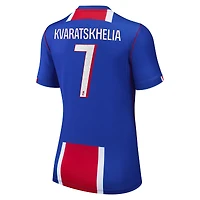 Maillot réplique domicile Nike Khvicha Kvaratskhelia bleu Paris Saint-Germain 2026/27 pour femme