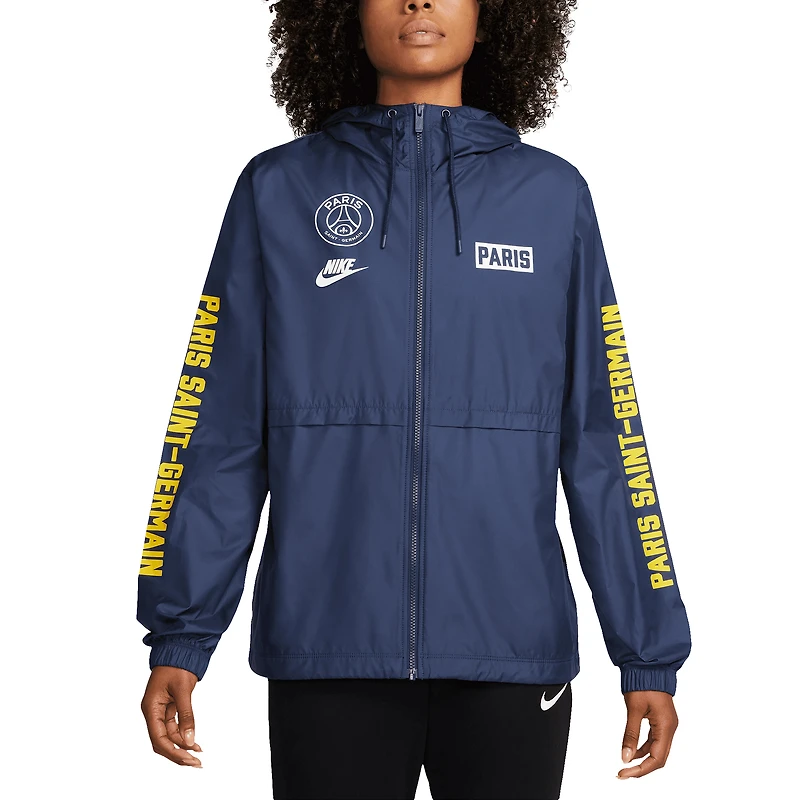 Veste zippée tissée Nike bleu marine Paris Saint-Germain Essential pour femme