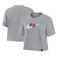 Women's Paris Saint-Germain Nike Heather Gray Swoosh T-Shirt