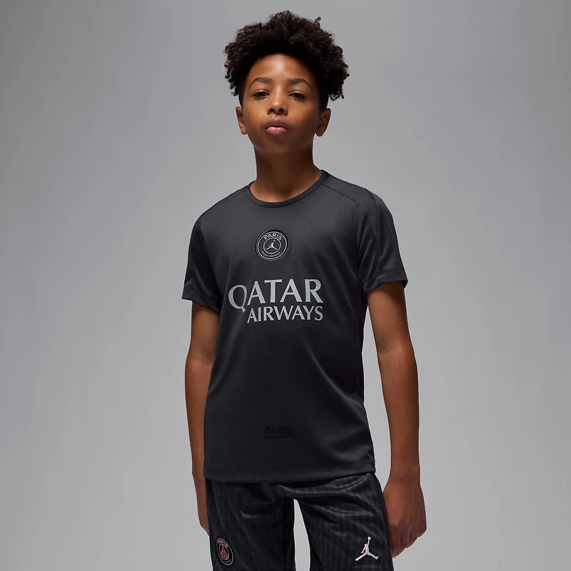 Maillot d'entraînement Jordan Brand noir pour jeunes, Paris Saint-Germain, saison 2025/26 Strike Fourth
