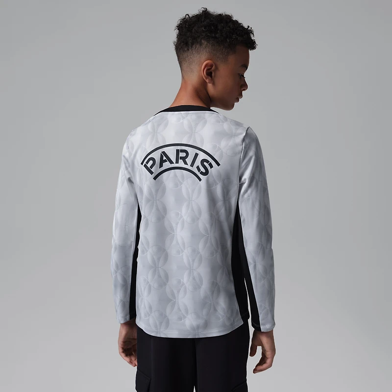 Youth Jordan Brand  Gray Paris Saint-Germain Long Sleeve Pre-Match Dri-FIT Top