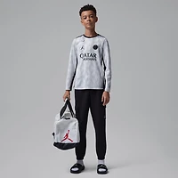 T-shirt d'avant-match à manches longues gris Paris Saint-Germain Jordan Brand pour enfant