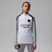 Youth Jordan Brand  White Paris Saint-Germain Strike Drill Quarter-Zip Long Sleeve Dri-FIT Top