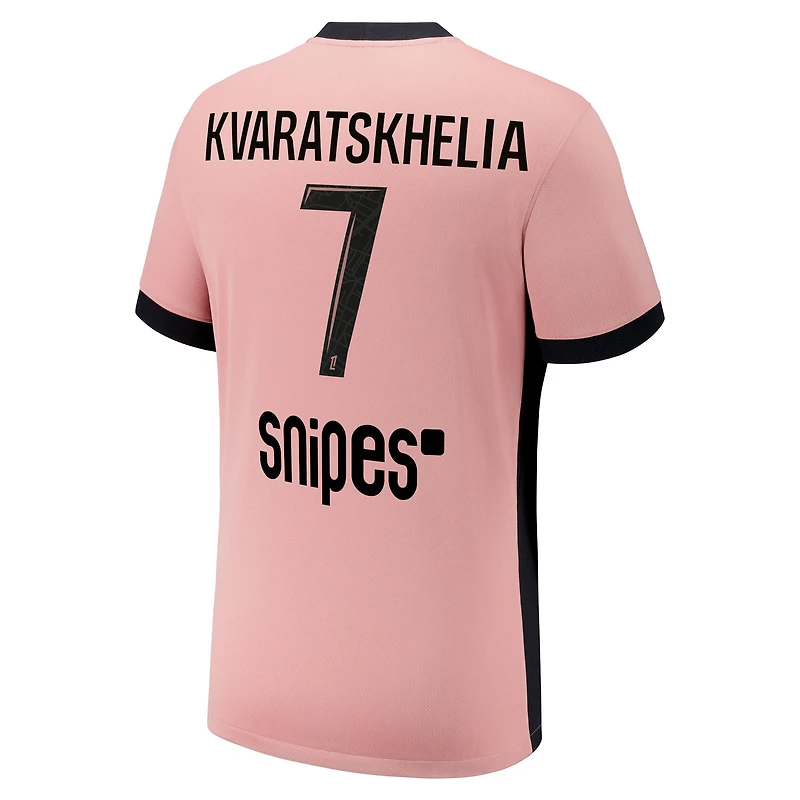 Youth Nike Khvicha Kvaratskhelia Pink Paris Saint-Germain 2024/25 Third Replica Player Jersey