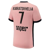 Youth Nike Khvicha Kvaratskhelia Pink Paris Saint-Germain 2024/25 Third Replica Player Jersey