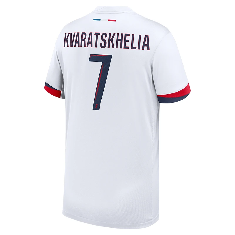 Youth Nike Khvicha Kvaratskhelia White Paris Saint-Germain 2024/25 Away Replica Player Jersey