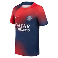 Youth Nike Navy Paris Saint-Germain 2023/24 Pre-Match Performance Top