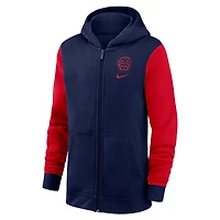 Sweat à capuche entièrement zippé bleu marine Paris Saint-Germain Club pour enfant Nike