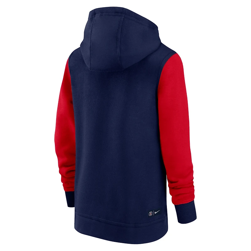 Sweat à capuche entièrement zippé bleu marine Paris Saint-Germain Club pour enfant Nike
