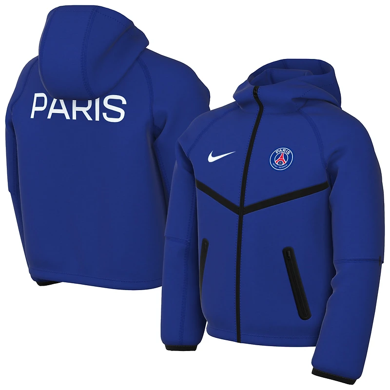 Youth Nike Royal Paris Saint-Germain Tech Woven Raglan Dri-FIT Full-Zip Hooded Jacket