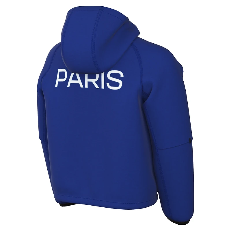 Veste à capuche zippée intégrale Nike Royal Paris Saint-Germain Tech Woven Raglan Dri-FIT pour enfant